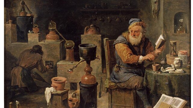 The Alchemist painting by David Teniers the Younger (1645)