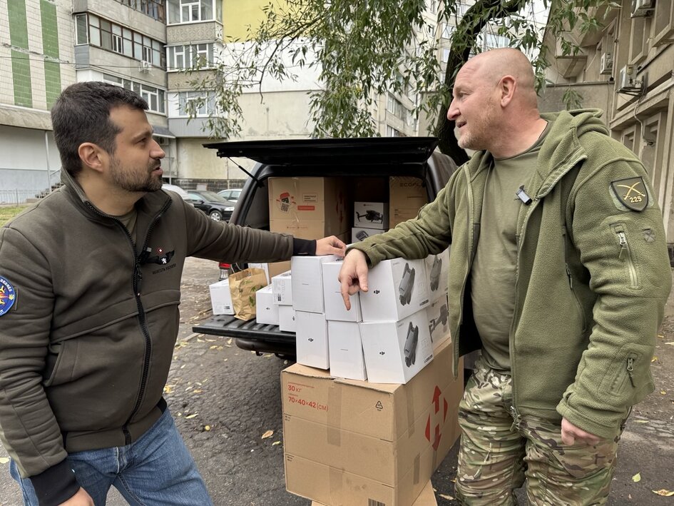 Drones transfer in Sumy