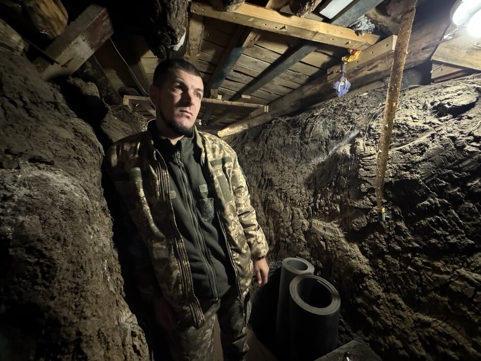 Ukrainian trenches in Druzhkivka