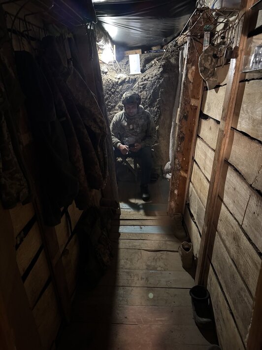 Ukrainian trenches in Druzhkivka